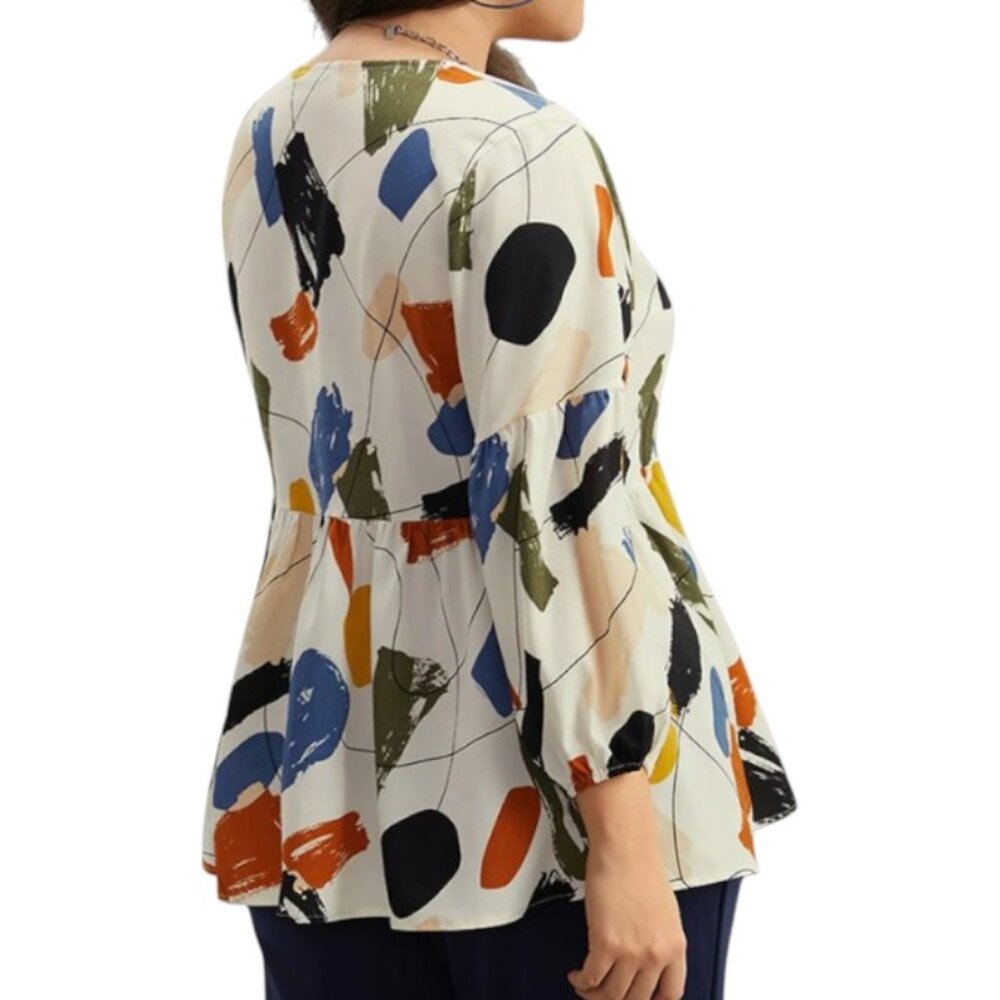 BloomChic Brush Print Button Detail Elastic Cuffs… - image 4